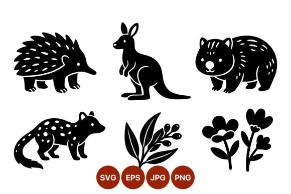 Australian Animal Vector Silhouettes Graphics