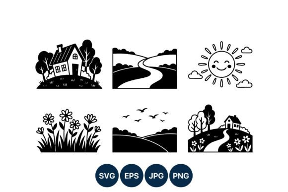 Countryside House Vector Art Graphics