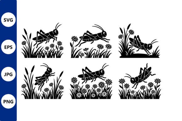 Cricket Silhouettes Graphics for Digital Selling