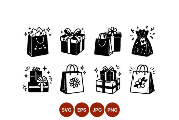 Cute Gift Bags and Boxes Graphics