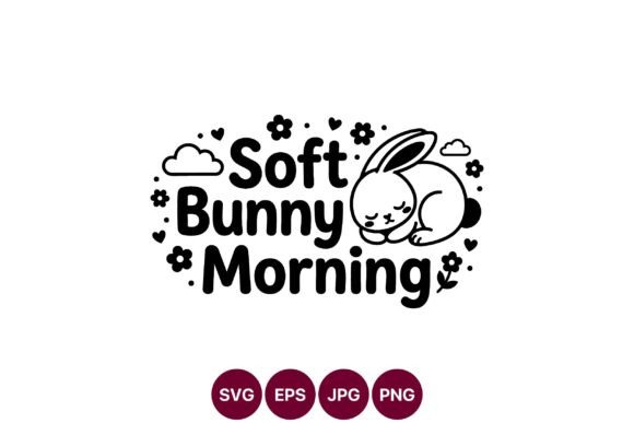Cute Soft Bunny Illustration Graphics
