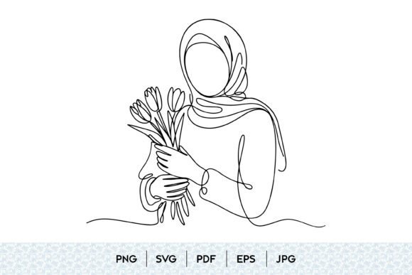 Hijab Woman Line Art for Modern Branding