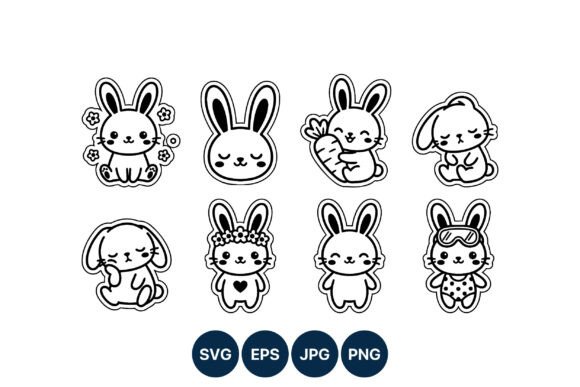 Kawaii Bunny Graphics for Handmade Creators