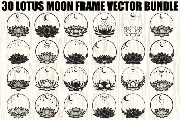 Lotus Moon Frame Graphics for Crafters