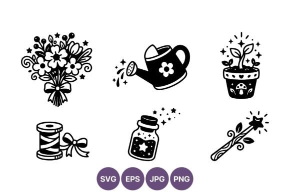 Magical Gardening Graphics for Creative Projects