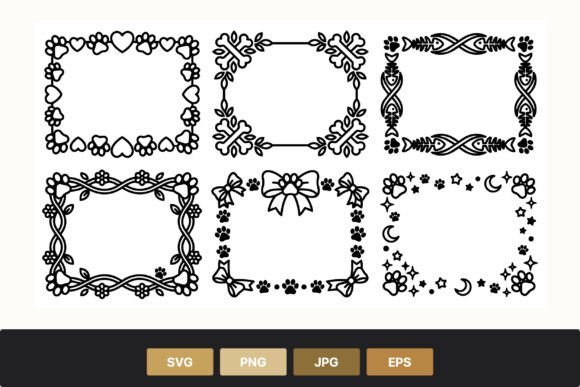 Pet Themed Black White Frames Graphics
