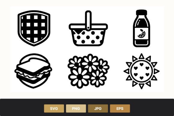 Picnic and Nature Vector Icons Graphics