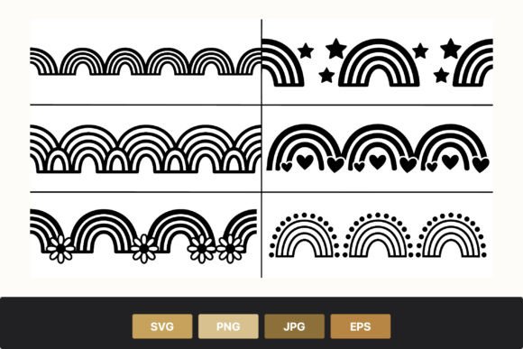 Rainbow Borders Vector Art