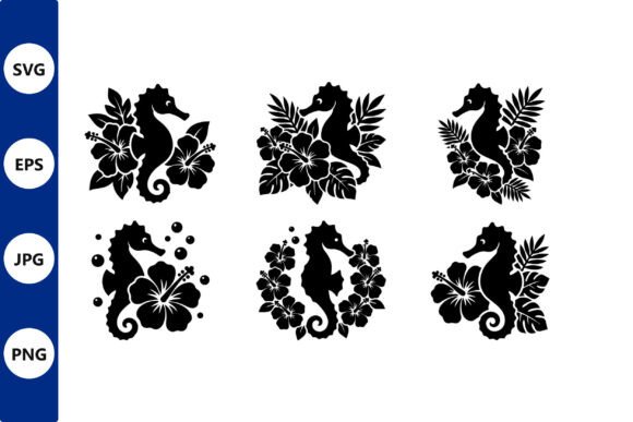 Seahorse Hibiscus Silhouette for Bold Branding