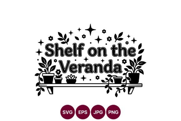 Shelf on Veranda Vector Graphics for Editorial Design