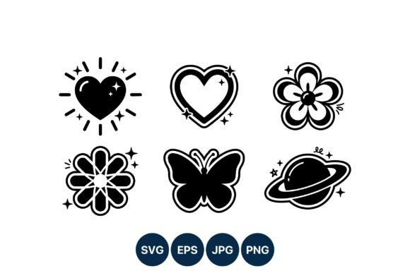 Stars and Hearts Vector Art