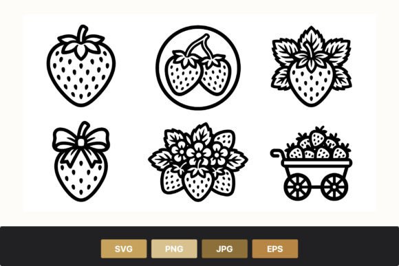Strawberry Icon Set Graphics for Modern Branding