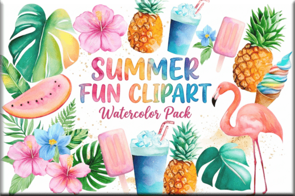 Summer Watercolor Graphics for Local Branding