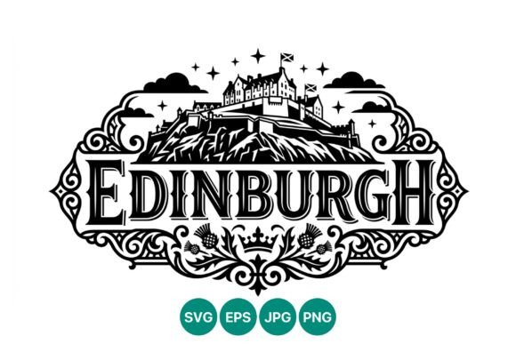 Vintage Edinburgh Castle Graphics